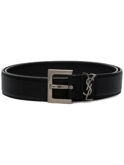 Saint Laurent Ysl Logo Belt In Black