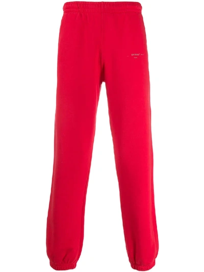 Off-white Logo Stripe Track Pants In Red