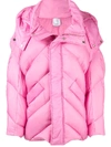 Acler Aston Paneled Puffer Jacket In Pink