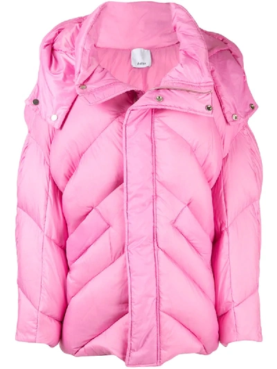 Acler Aston Paneled Puffer Jacket In Pink