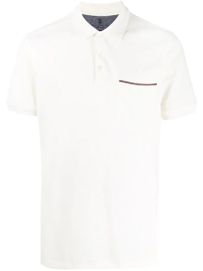 Brunello Cucinelli Poloshirt Mit Brusttasche In White