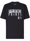 FENDI FENDI PRINTS ON METALLIC LOGO T-SHIRT