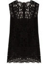 Dolce & Gabbana Cordonetto-lace Sleeveless Tank Top In Black