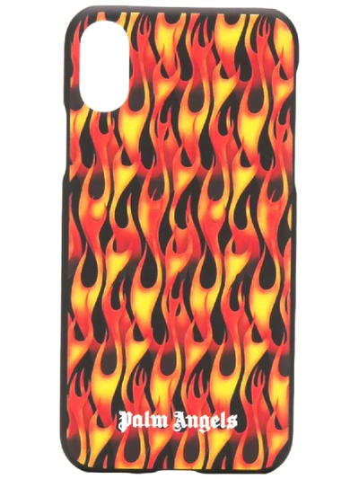 Palm Angels Flame Print Iphone X Case In Red