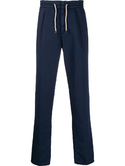 Brunello Cucinelli Mid-rise Straight Trousers In Blue