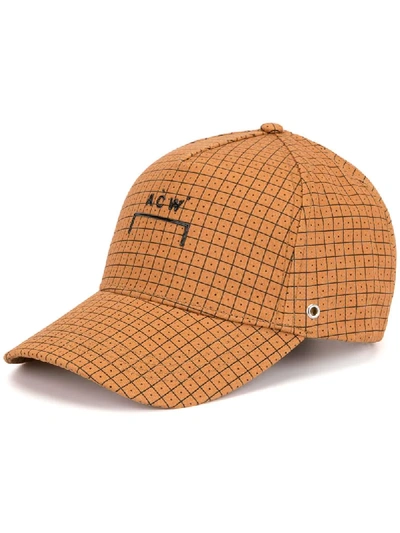 A-cold-wall* Grid Baseball Cap In Brown