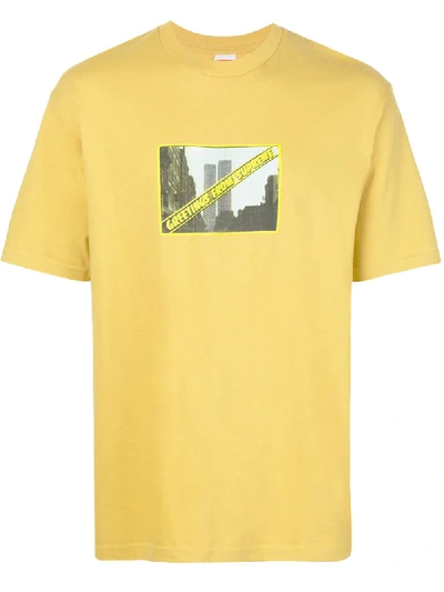 Supreme Greetings From Ny Tee In Yellow