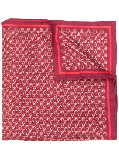 Gucci Gg Monogram Pocket Square In Red