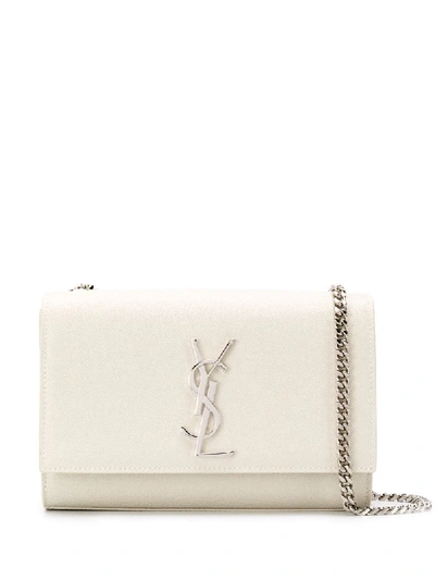 Saint Laurent Kate Small Off-white Leather Shoulder Bag In Neutrals