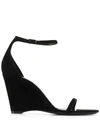 SAINT LAURENT WEDGE HEEL 90MM SANDALS