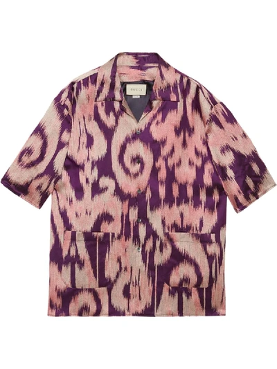 Gucci Retro Swirl Oversize Bowling Shirt In Pink