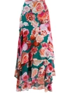 PINKO LONG TIERED FLORAL PRINT SKIRT