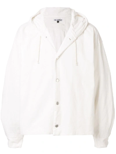 Hed Mayner Oversized Button-up Hoodie In White