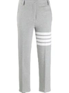 Thom Browne 4-bar Cropped Trousers In Grey