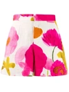 La Doublej Good Butt Floral Cotton-stretch Shorts In Neutrals
