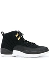 Nike Air Jordan 12 Retro Reverse Taxi Sneakers In Black