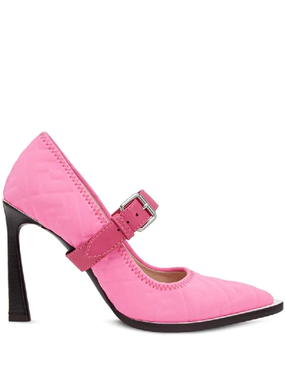 Fendi Prints On Monogram 105mm Pumps In Pink