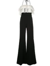 Alexis Kaiya Ruffle-trimmed Stretch-cady Jumpsuit In Black