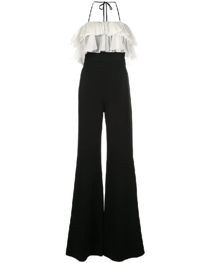 Alexis Kaiya Ruffle-trimmed Stretch-cady Jumpsuit In Black