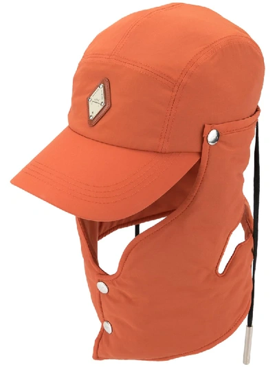A-cold-wall* Neck Panel Baseball Cap In Orange