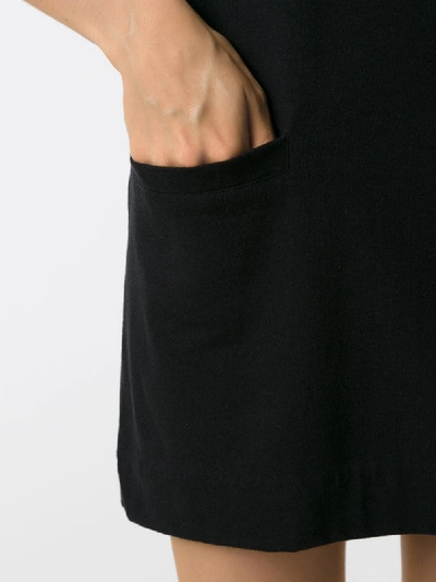 Andrea Bogosian Front Pockets Short Sleeved Dress In Black