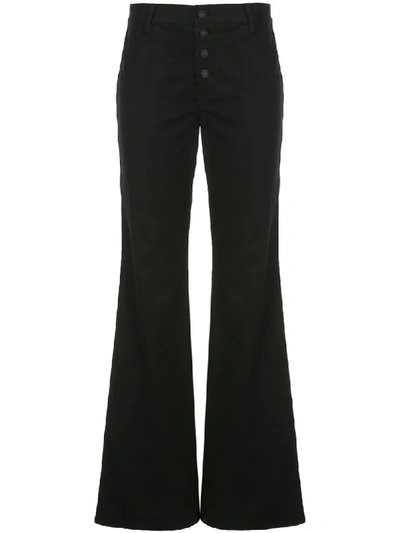 Nili Lotan Athens Stretch-cotton Flared Trousers In Black