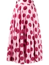 DOLCE & GABBANA POLKA DOT PLEATED MIDI SKIRT