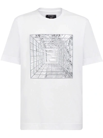 Fendi Prints On Graphic-print T-shirt In White