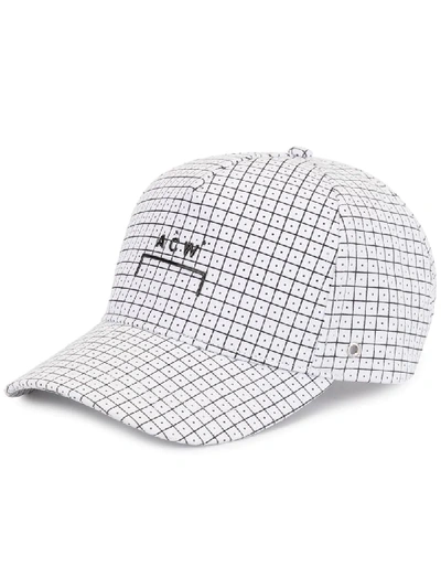 A-cold-wall* Grid Baseball Cap In White