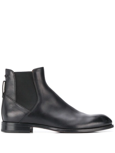 Ermenegildo Zegna Black Stitch Chelsea Boots