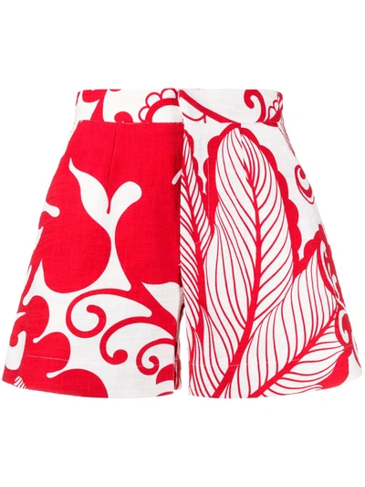 La Doublej X Mantero Marea Printed Shorts In White