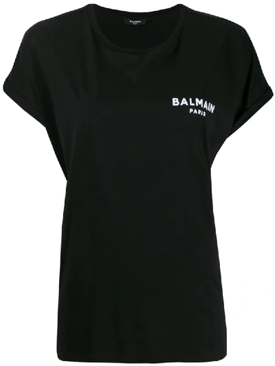 Balmain Oversized-t-shirt Mit Logo-print In Black