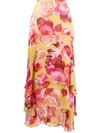 PINKO DRAPED FLORAL PRINT SKIRT