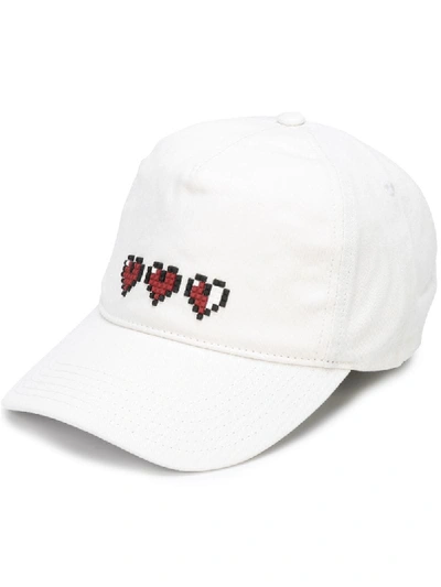 Mostly Heard Rarely Seen 8-bit Tiny Tripe Heart Baseball Cap In White