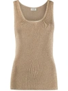 SAINT LAURENT METALLIC SCOOP-NECK VEST