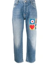 ICEBERG X PETER BLAKE CROPPED JEANS