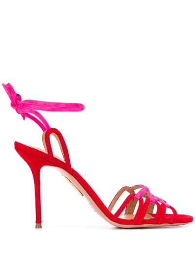 Aquazzura Azur 95mm Sandals In Red