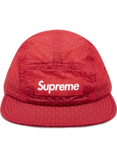 Supreme Ripstop 几何露营棒球帽 In Red