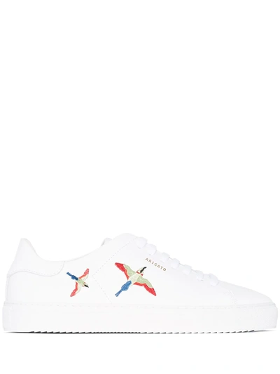 Axel Arigato Clean 90 Bird-embroidered Leather Low-top Trainers In White