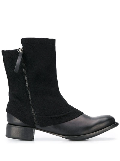 Yohji Yamamoto Stiefel Mit Kontrasteinsatz In Black