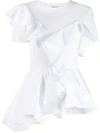 Alexander Mcqueen Ruffle Detail T In White