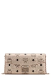 Mcm Large Patricia Visetos Canvas Wallet On A Chain In Berlin Gold