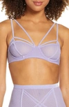 LONELY GIGI FLOCKED MESH UNDERWIRE BRA,BR91