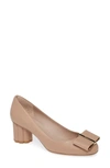Ferragamo Capua 55 Calfskin Pumps With Over-sized Vara Bow In Pink