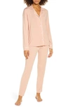 Eberjey Gisele Slim Pajamas In Cafe Creme/ Ivory