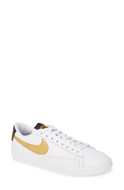 Nike Blazer Low Se Sneaker In White/ Metallic Gold/ Black