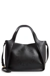 STELLA MCCARTNEY PERFORATED LOGO FAUX LEATHER SATCHEL,513860W8542