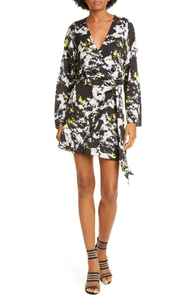 Alice And Olivia Ophelia Drop-shoulder Asymmetrical Dress In Black