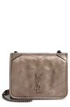 SAINT LAURENT NIKI METALLIC LEATHER WALLET ON A CHAIN,5831031DN04