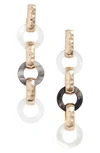 AKOLA HORN & MOTHER-OF-PEARL DROP EARRINGS,19DE34-BLK